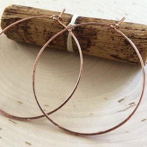 COPY - Handmade Copper Hoops, 2" Copper Hoops,  Earrings